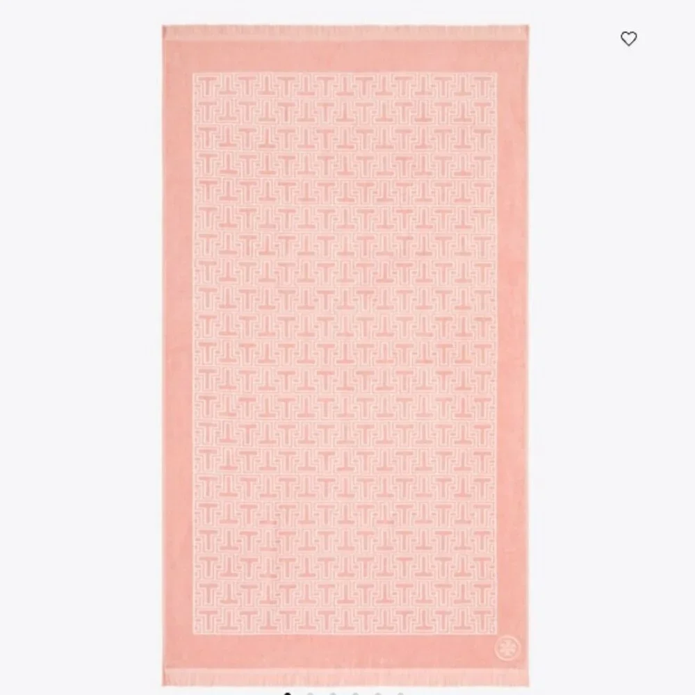 NWT! NEW！Tory Burch Oversized T-Tile Beach Towel - PInk
